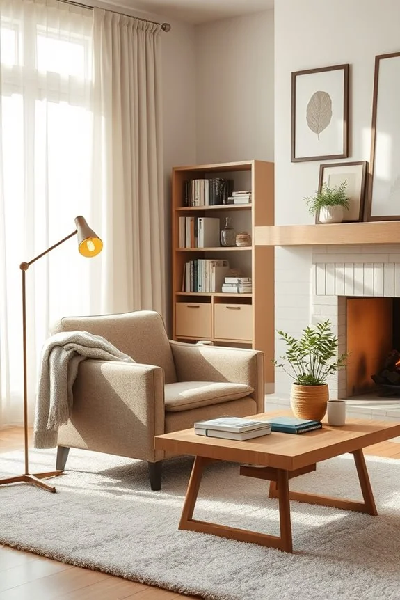 accent chair in cozy living room