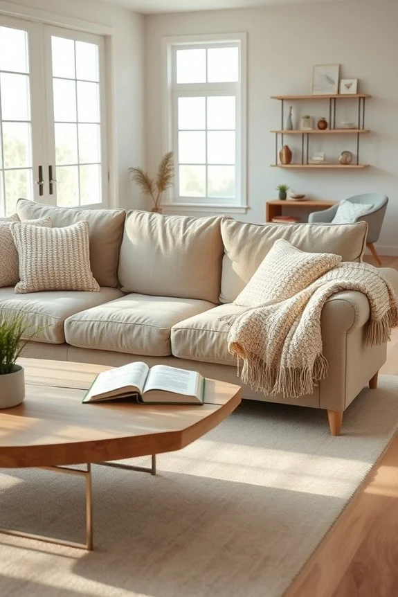 cozy throws in living room