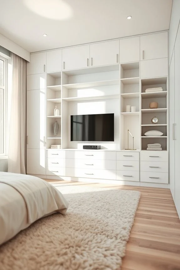 customizable closet wall with tv