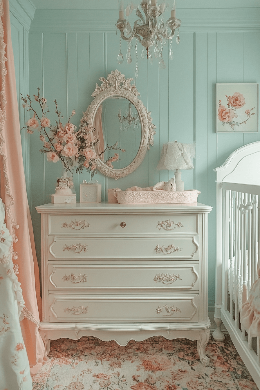 soft victorian baby room