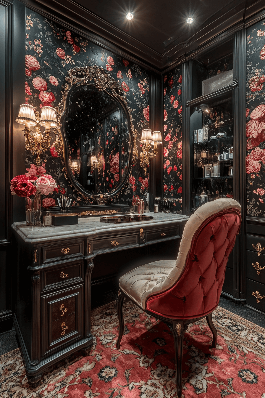 glamorous victorian dressing area