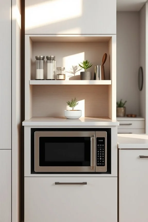 space saving microwave cabinet solutions