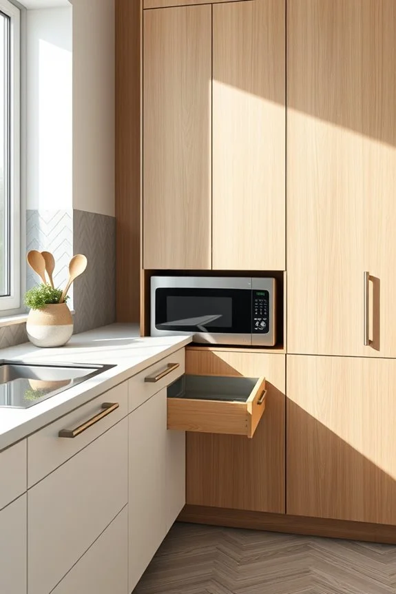 microwave cabinet with convenience