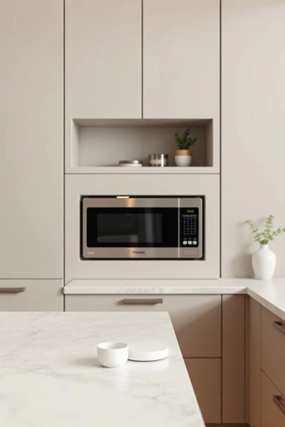 elegant microwave cabinet design
