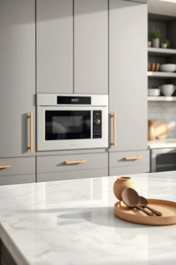elegant marble microwave accents