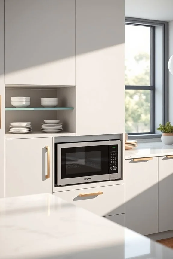 easy clean microwave cabinet