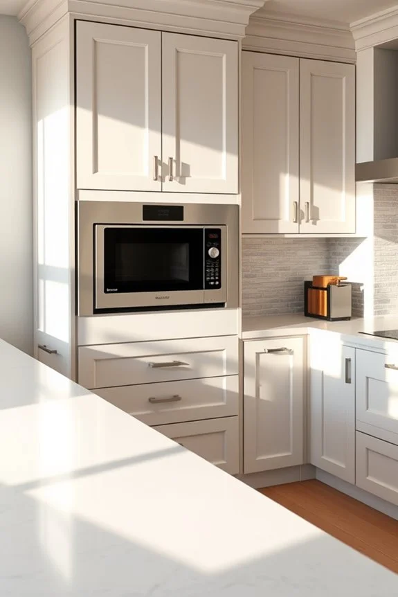 decorative paneling enhances microwave