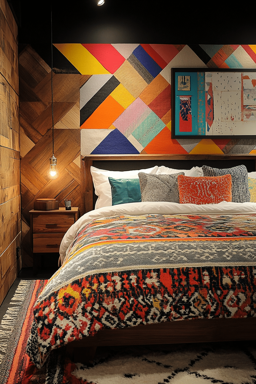 Geometric Patterned Bedroom