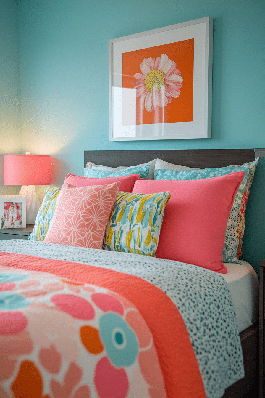 Minimalist Bedroom with Color Accents