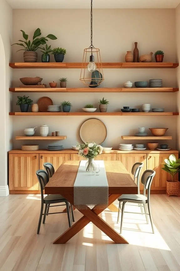rustic charm with wooden shelving