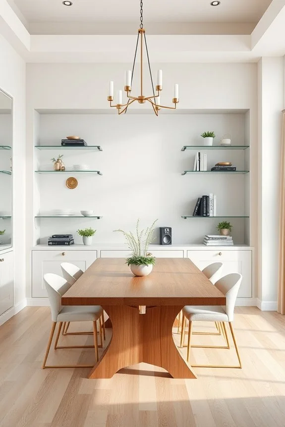 elegant glass shelf display