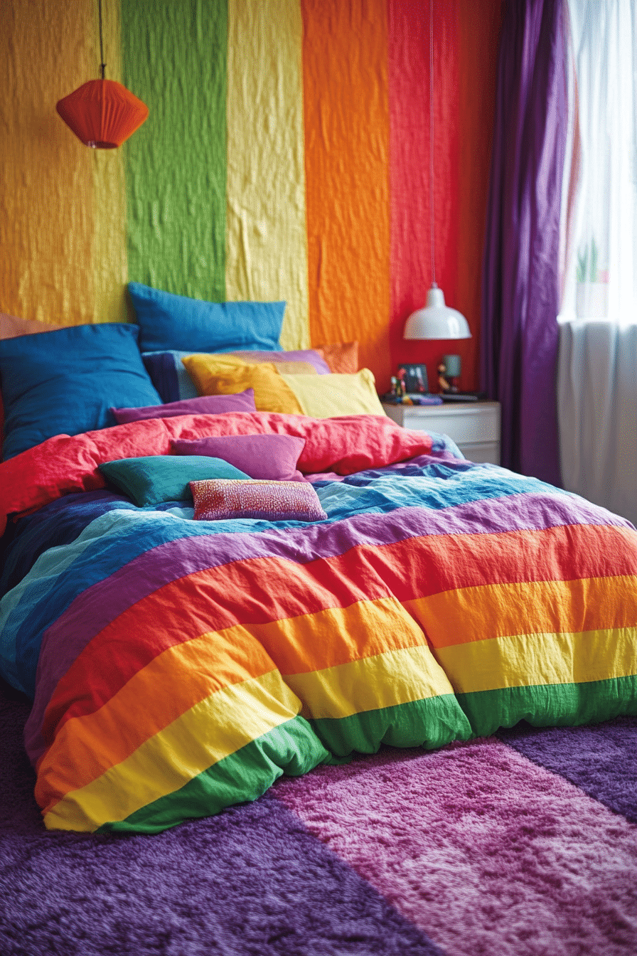 Striped Colorful Bedroom