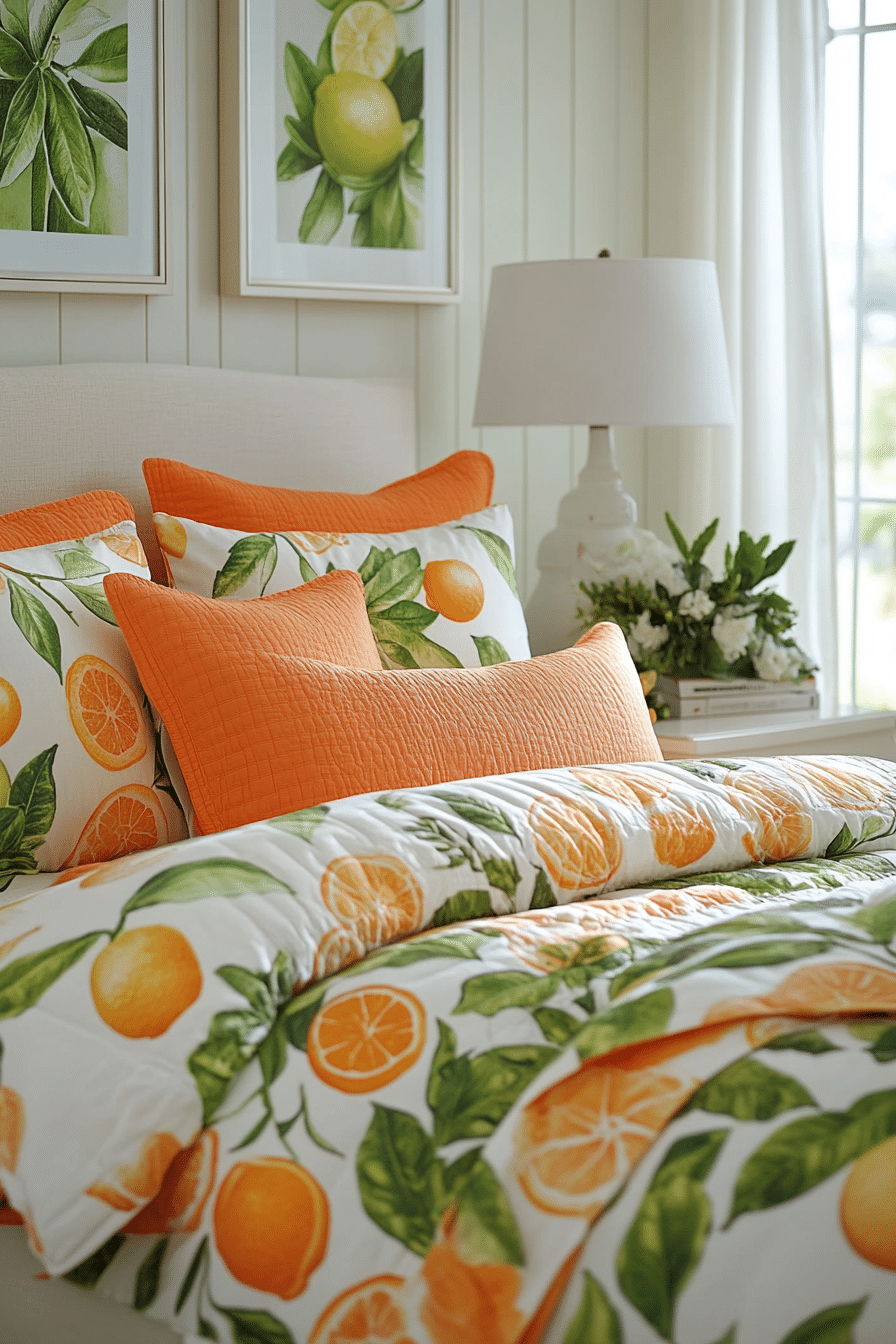 Citrus Colored Bedroom