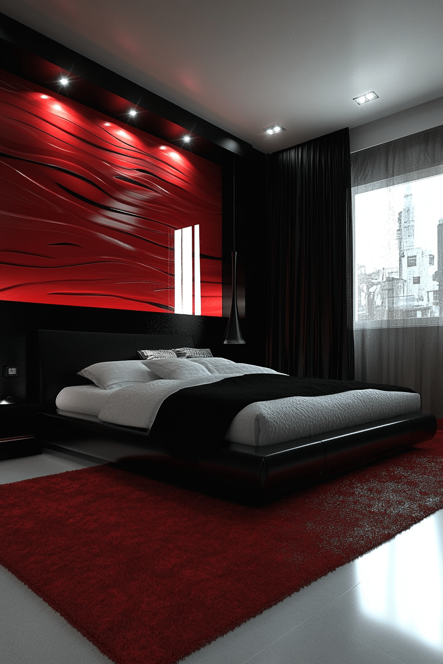 Monochrome Bedroom with Color Pops