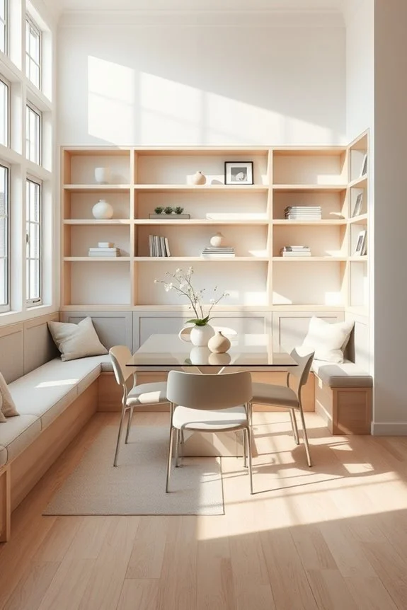 cozy integrated bench seating