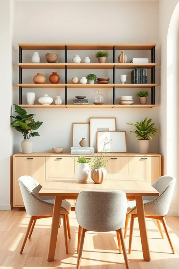 curated decorative open shelving