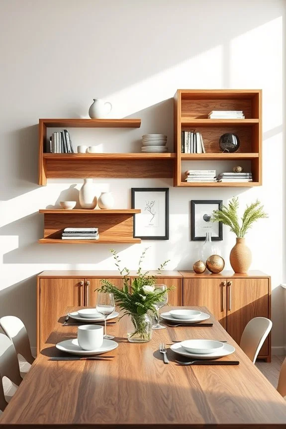 textured shelves enhance decor