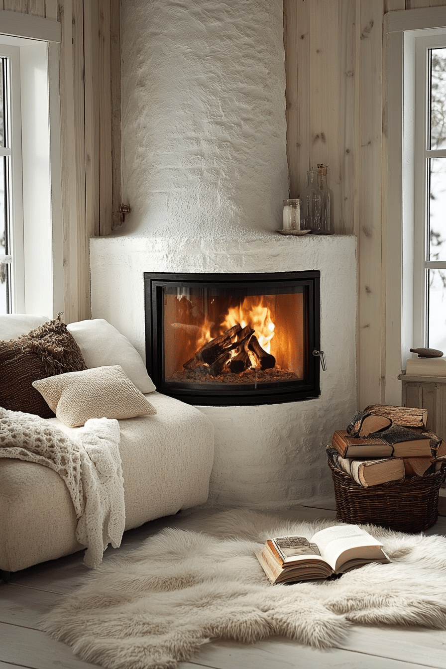 Compact Corner Fireplace