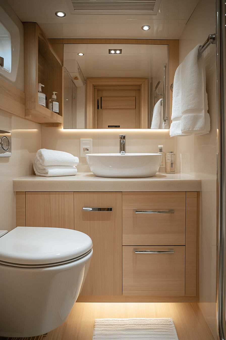 compact cabin bathroom