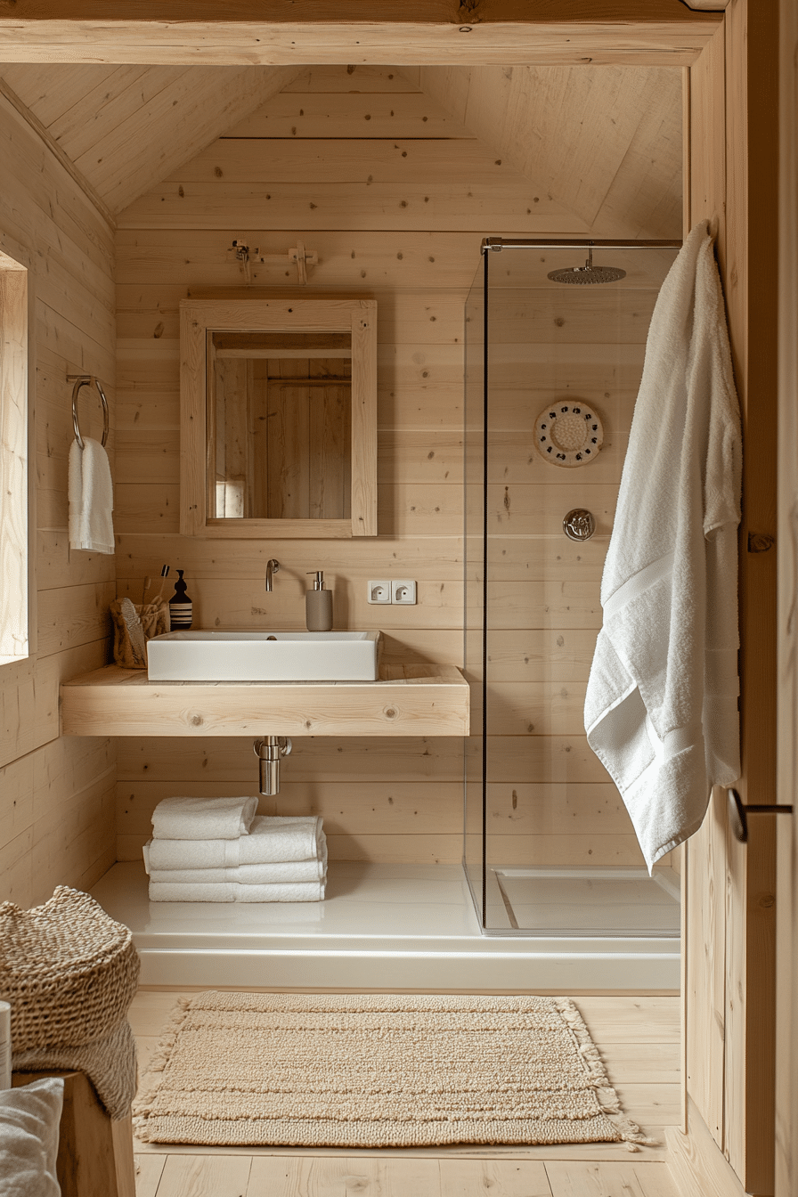 Scandinavian style cabin bathroom