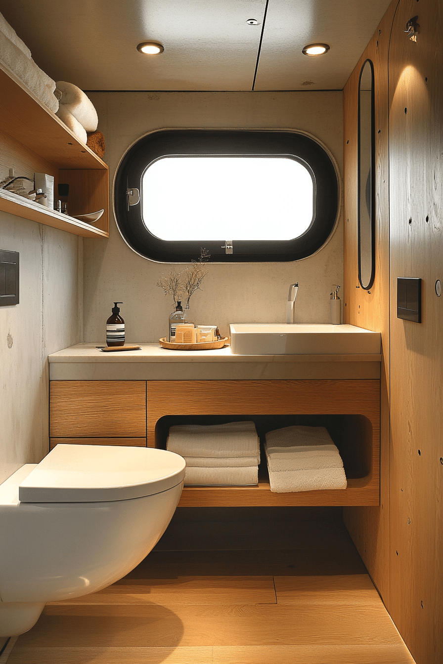 minimalist cabin bathroom