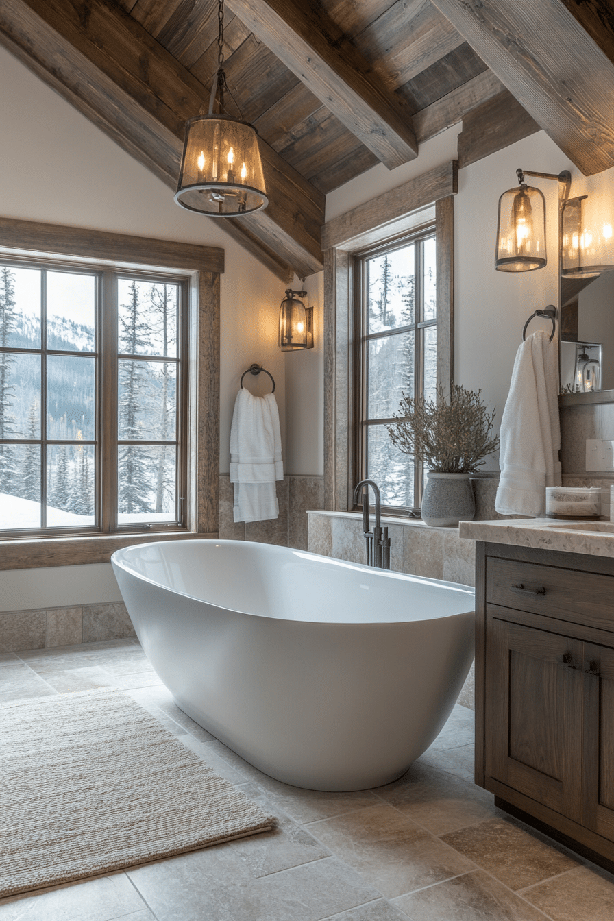 luxury cabin bathroom