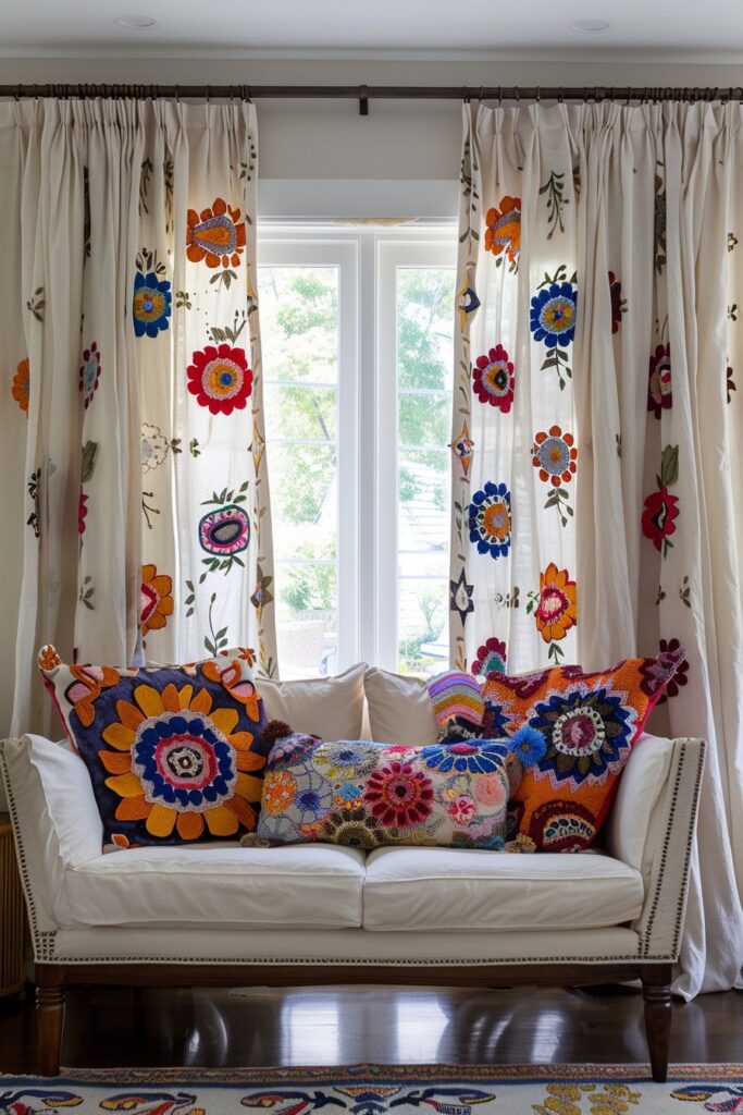 Suzani Embroidered Curtains