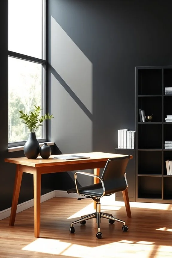 black walls for focus