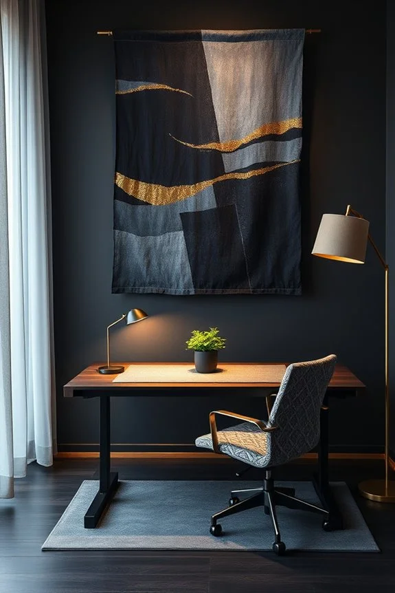 fabric decor in office