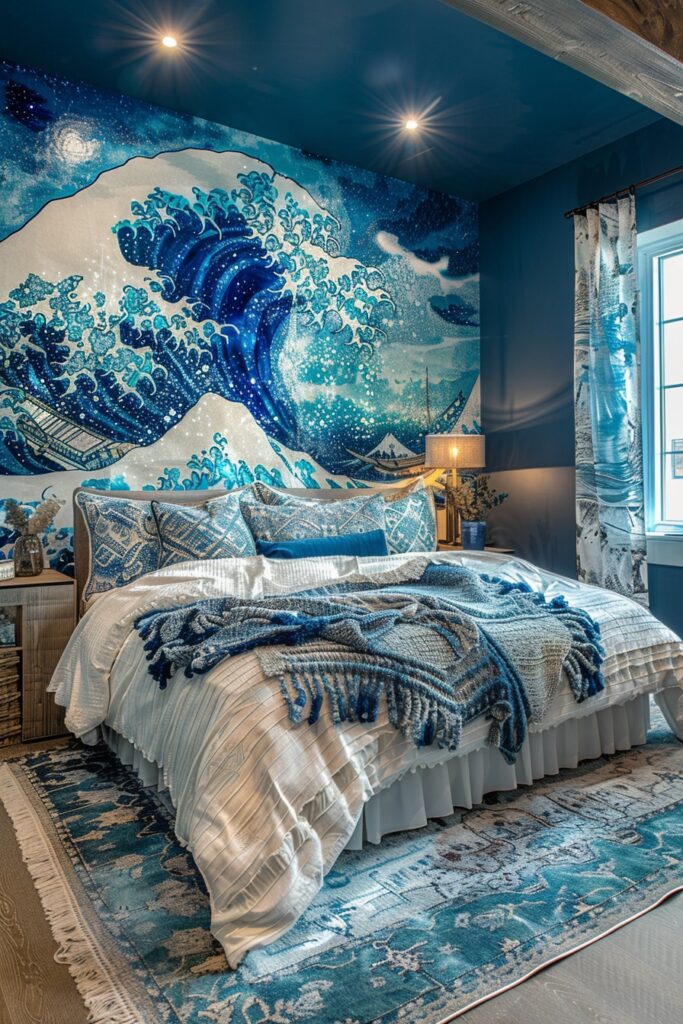 Dynamic Wave-Inspired Boho Room