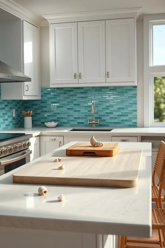 nautical coastal kitchen backsplash