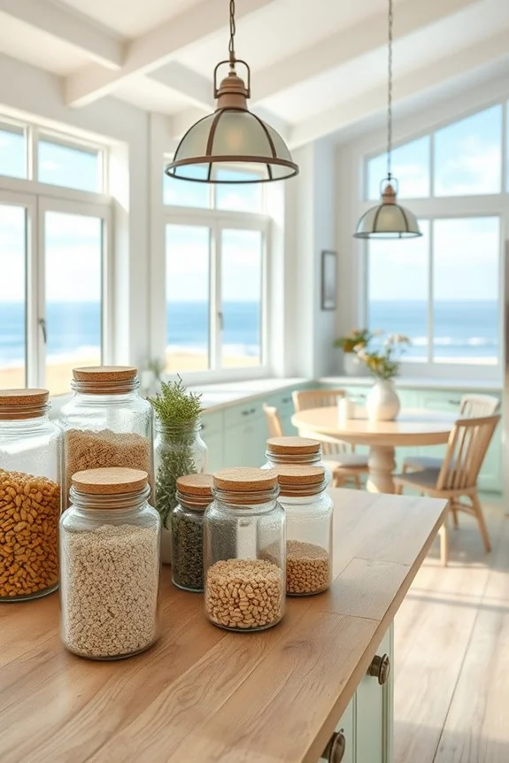 stylish coastal kitchen organization