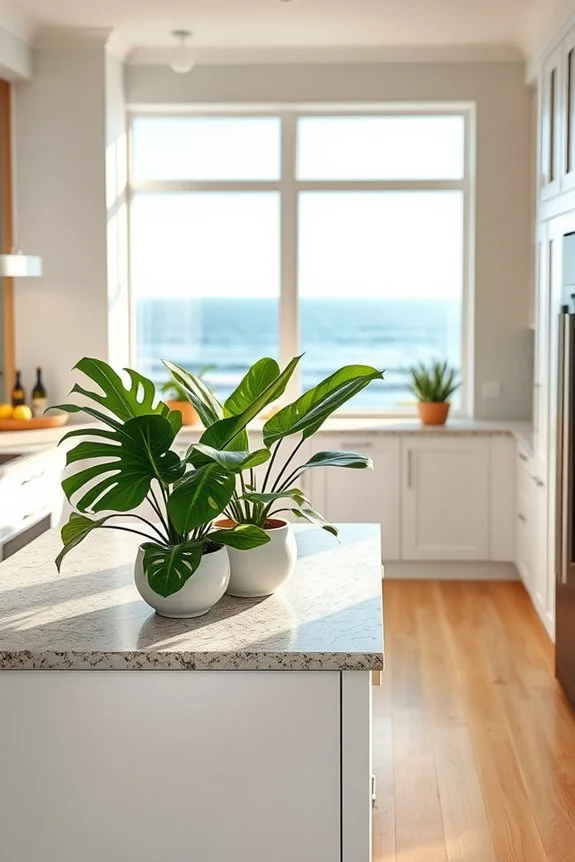 tropical plants enhance kitchens