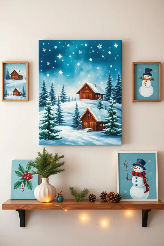 festive canvas holiday art