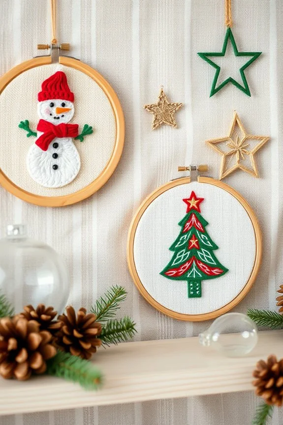 embroidered festive holiday decor