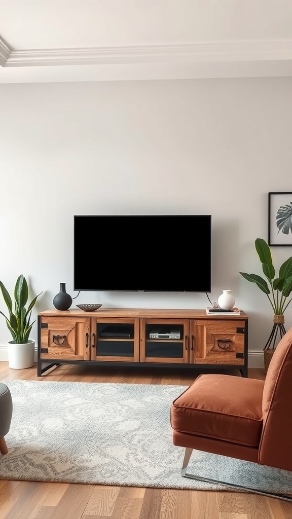 modern industrial tv console