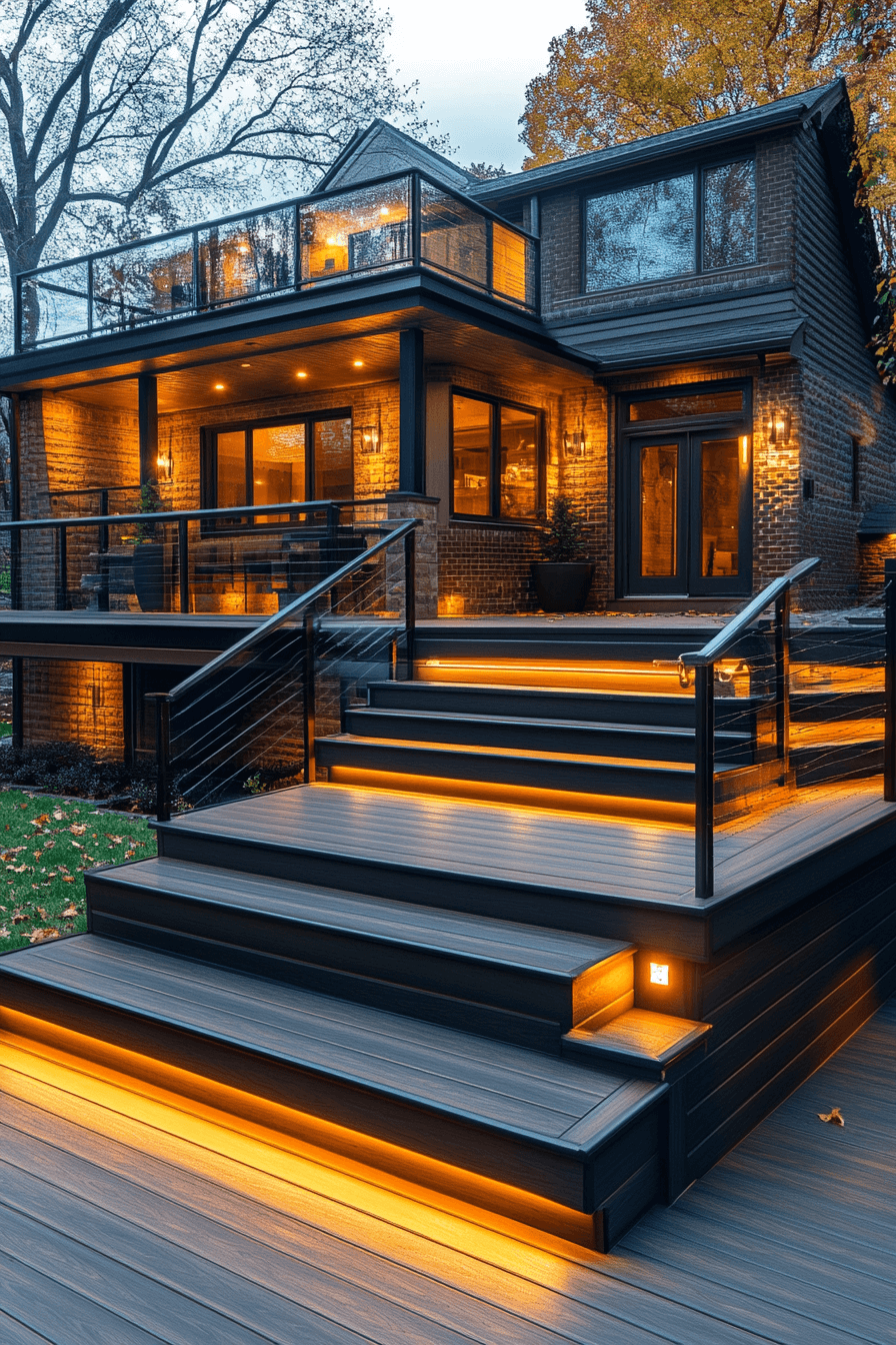 tiered backyard deck