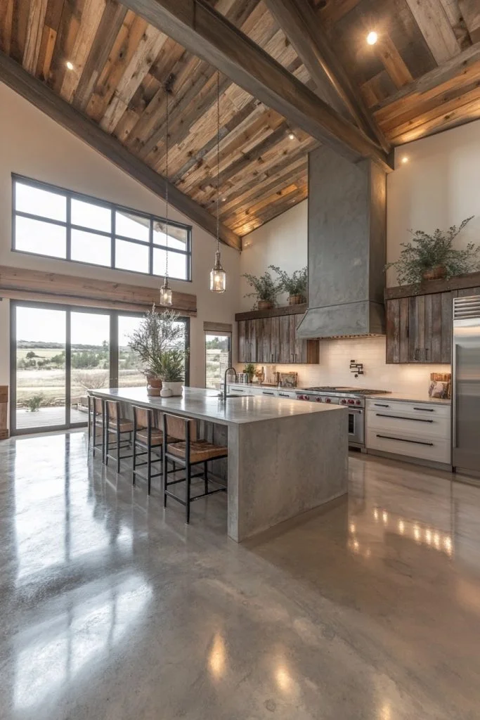 Minimalist Modern Barndominium Kitchen