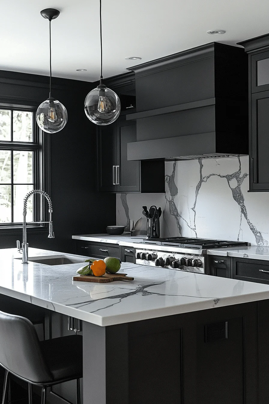 black and white kitchen cabinets