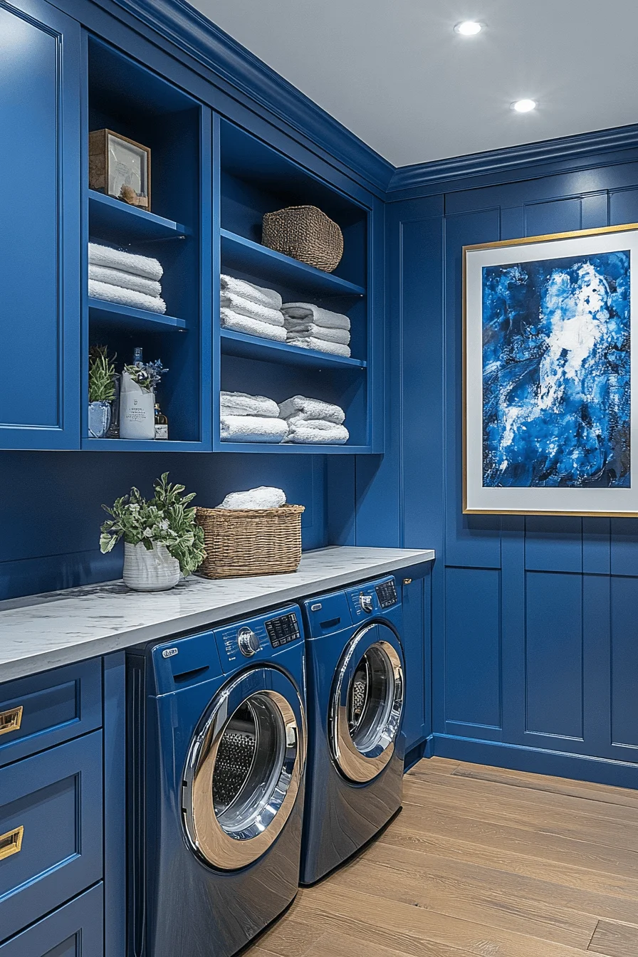 blue laundry room