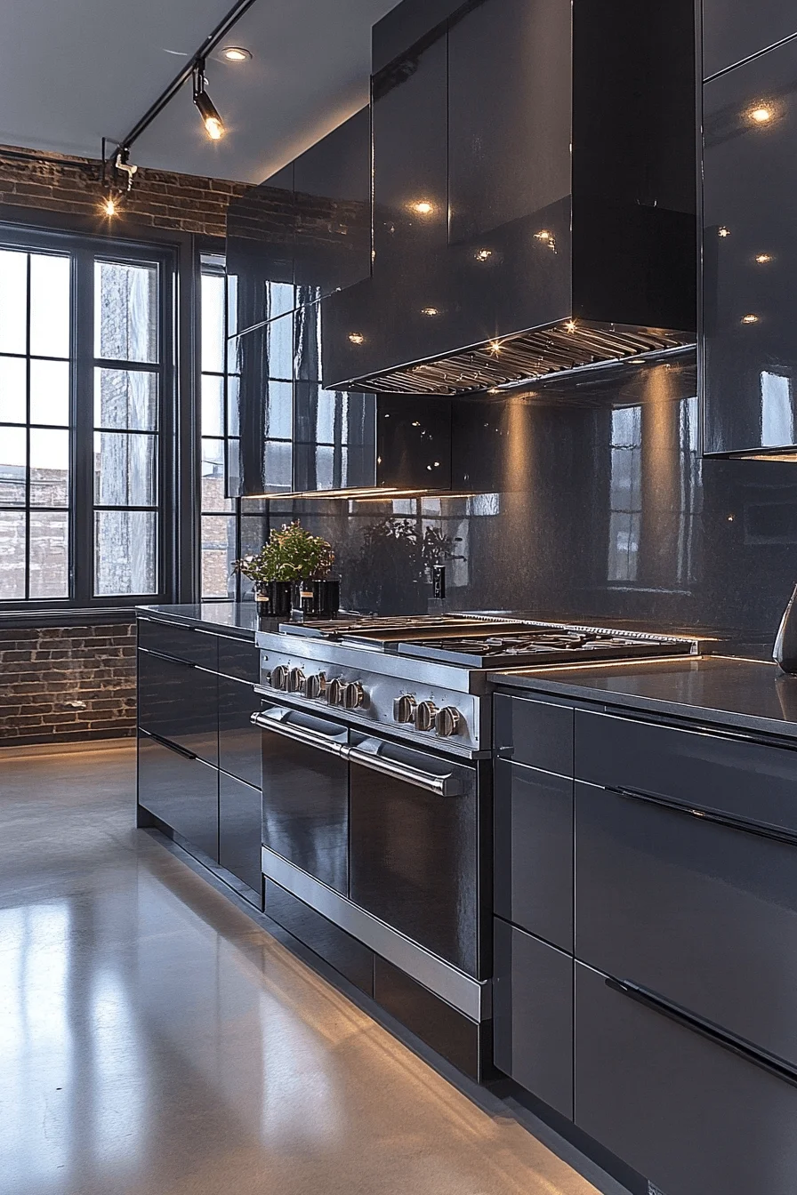 charcoal gray kitchen cabinets