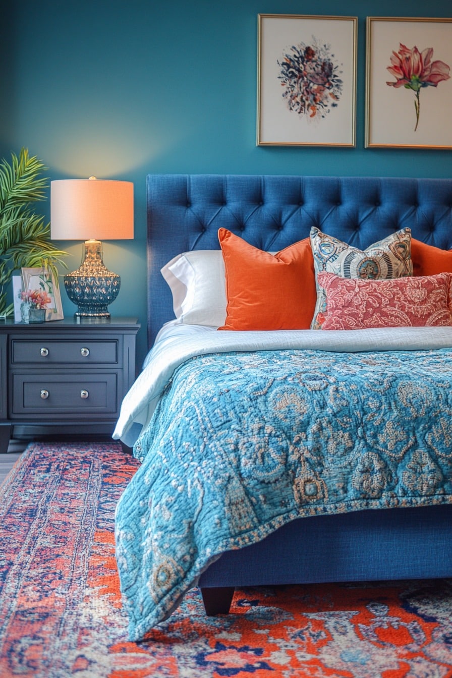 Azure Eclectic Bedroom