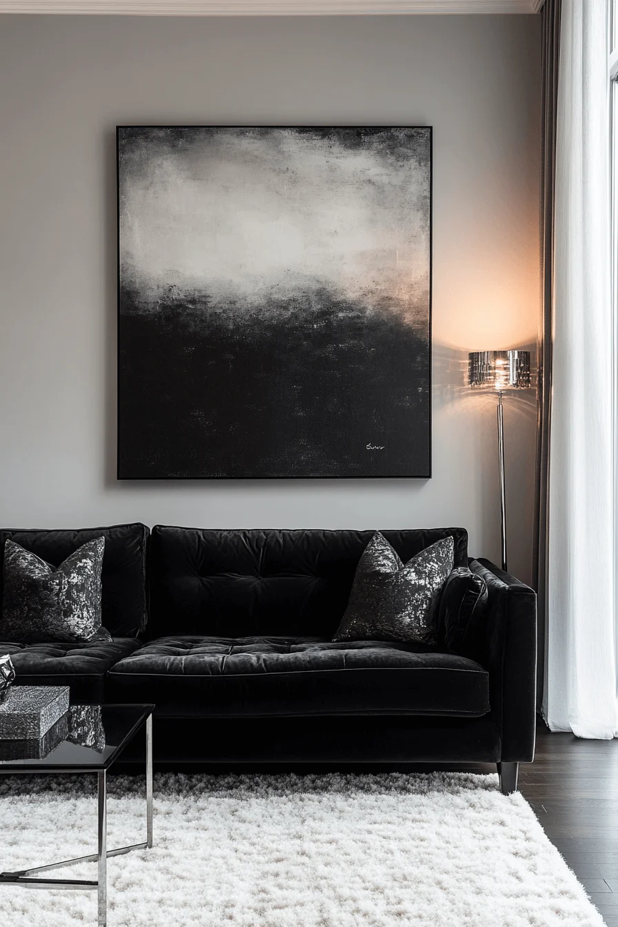 dark sofa living room