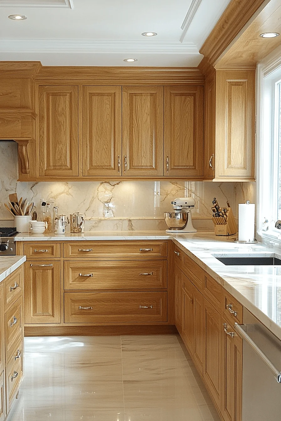 golden oak kitchen cabinets
