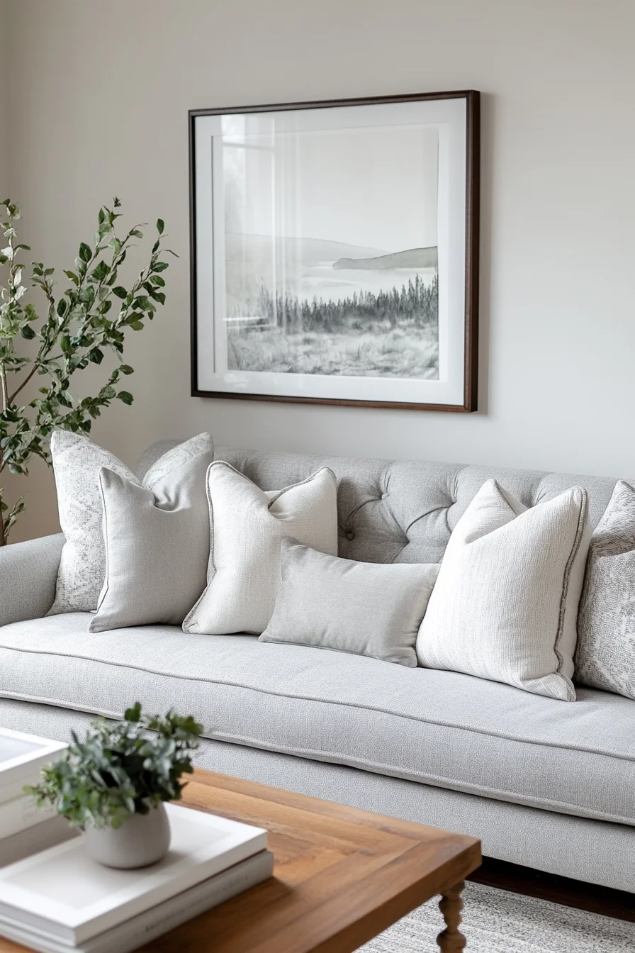 gray couch living room