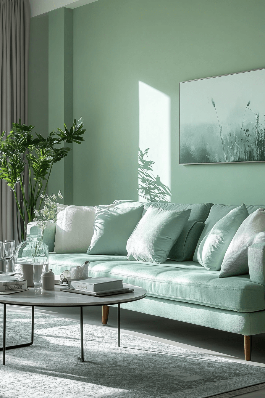 green living room decor