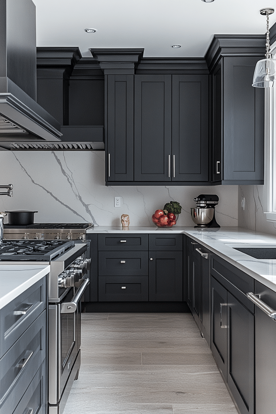 grey and white kitchen