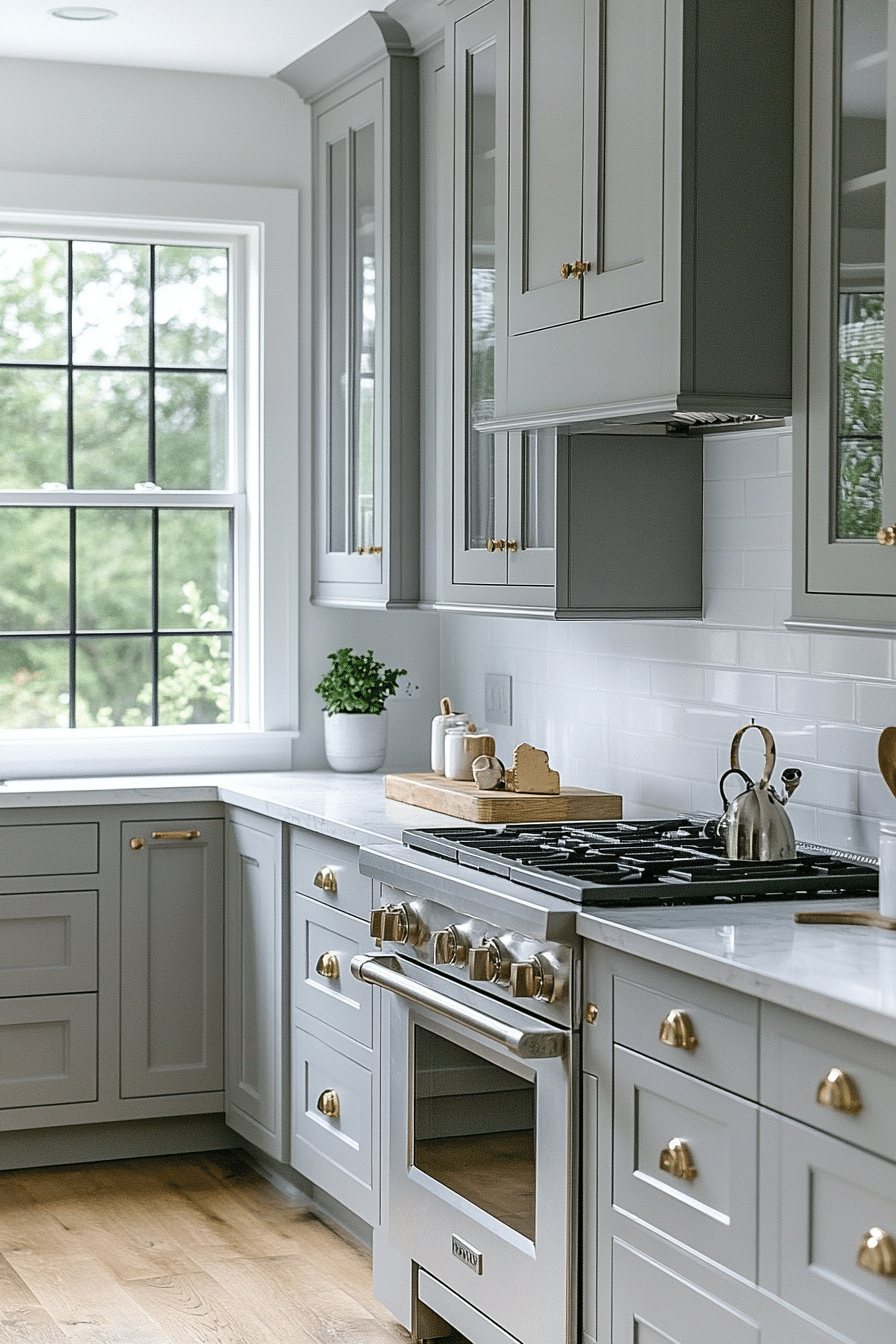 light gray kitchen cabinets