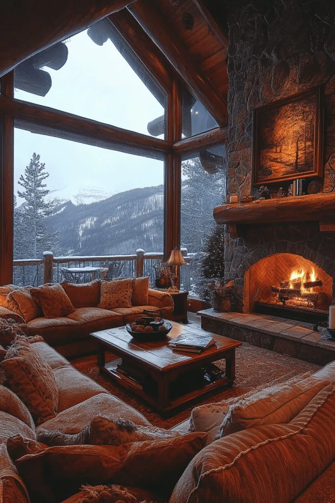 Rustic Log Home Living Room