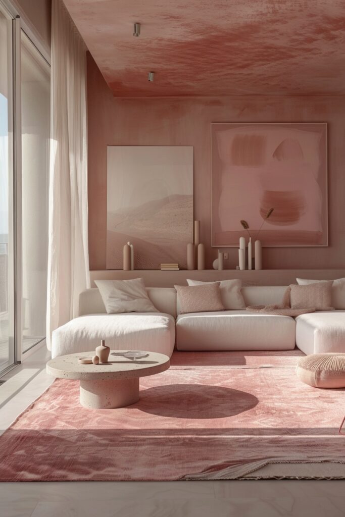 Modern Pink Living Rooms
